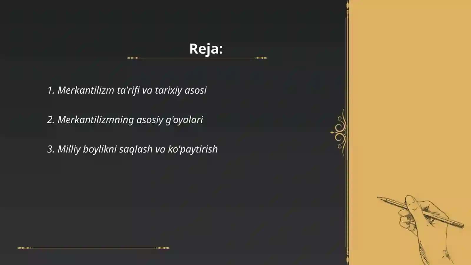 Merkantilizm iqtisodiy ta'limi 2