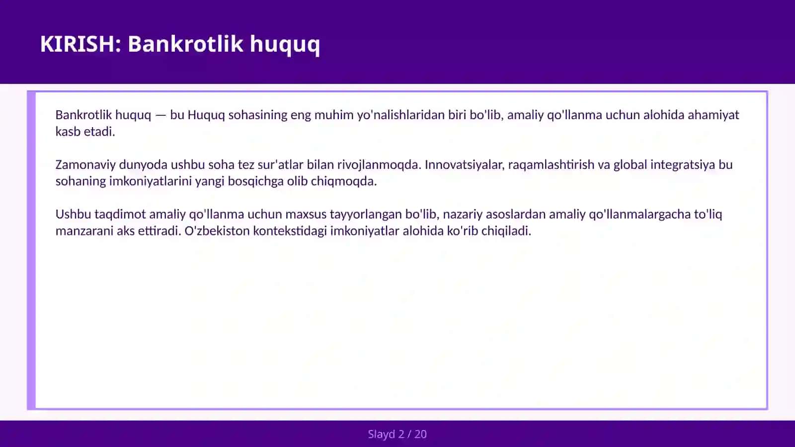 Bankrotlik huquq 2