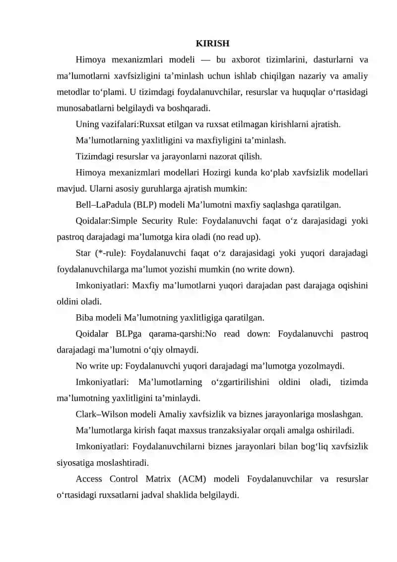 HIMOYA MEXANIZMLARI MODELLARI VA ULARNING IMKONIYATLARI 2