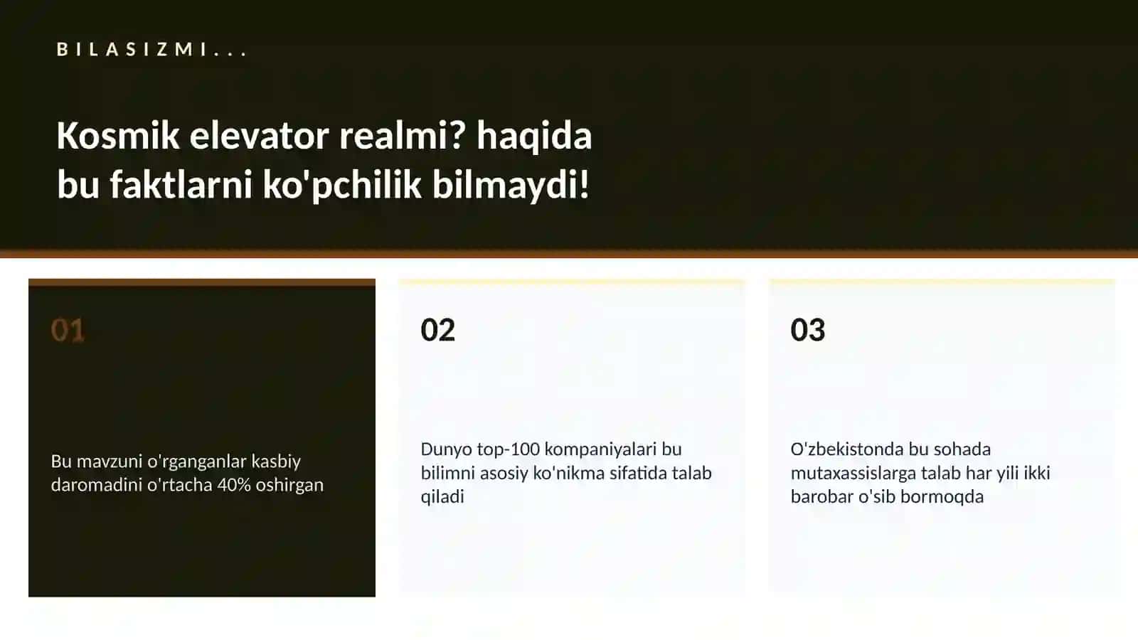 Kosmik elevator realmi? 2