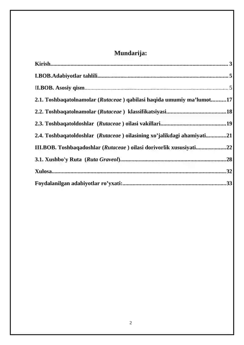 Toshbaqatolnamolar Qabilasi 2