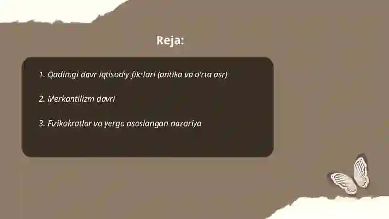Iqtisodiyot nazaryasi rivojlanishining asosiy bosqichlari 2