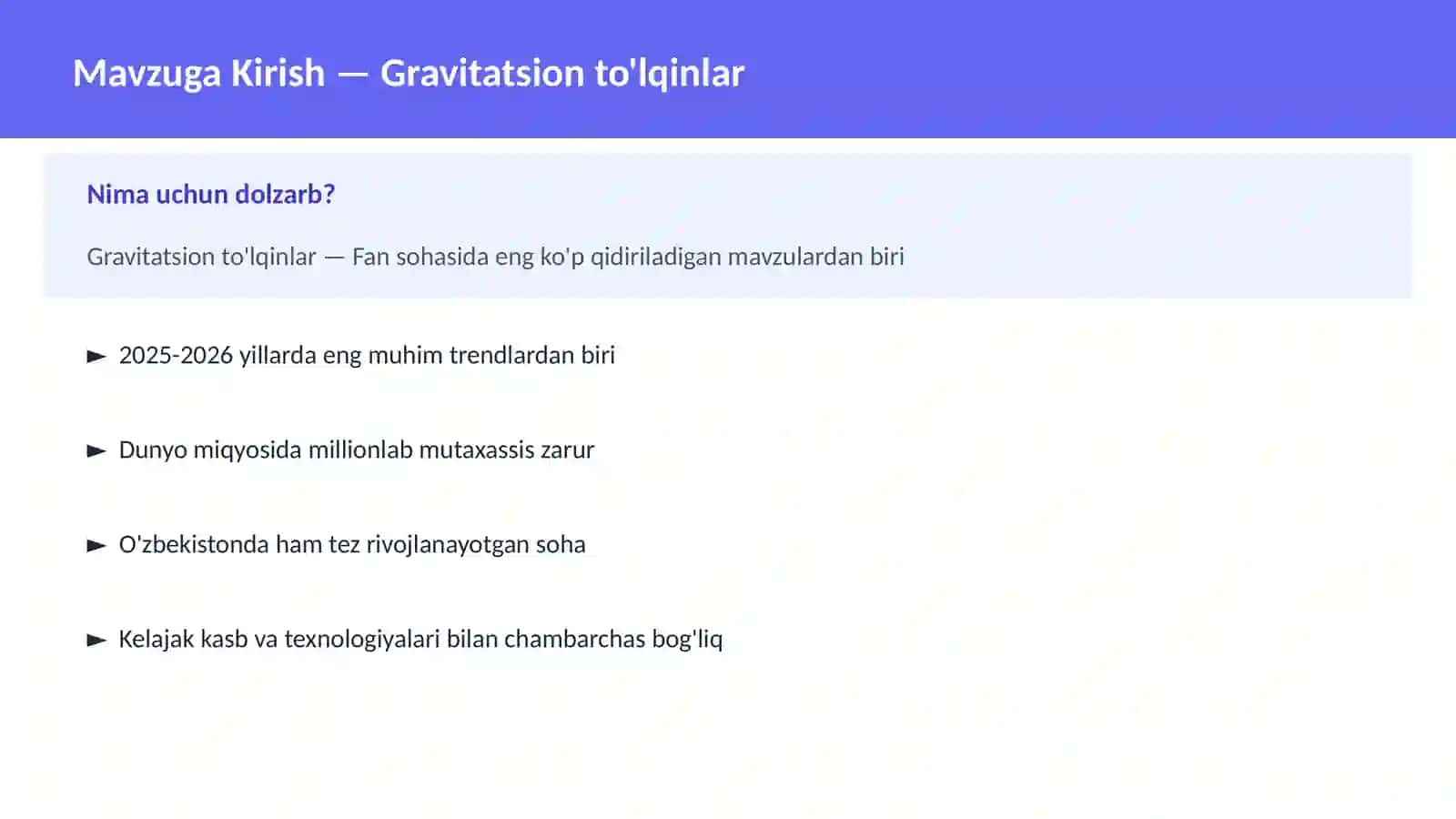 Gravitatsion to'lqinlar 2