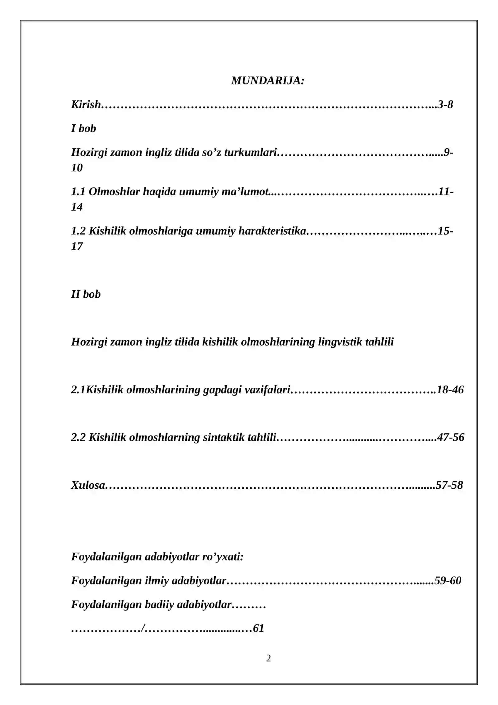 Hozirgi zamon ingliz tilida kishilik olmoshlarining lingvistik tahlili 2