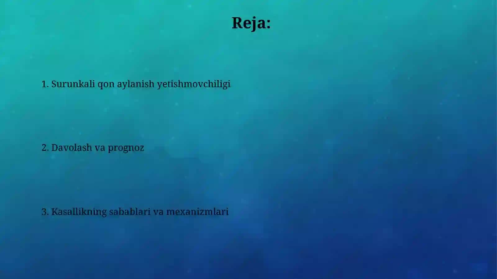 Surunkali qon aylanish yetishmovchiligi 2