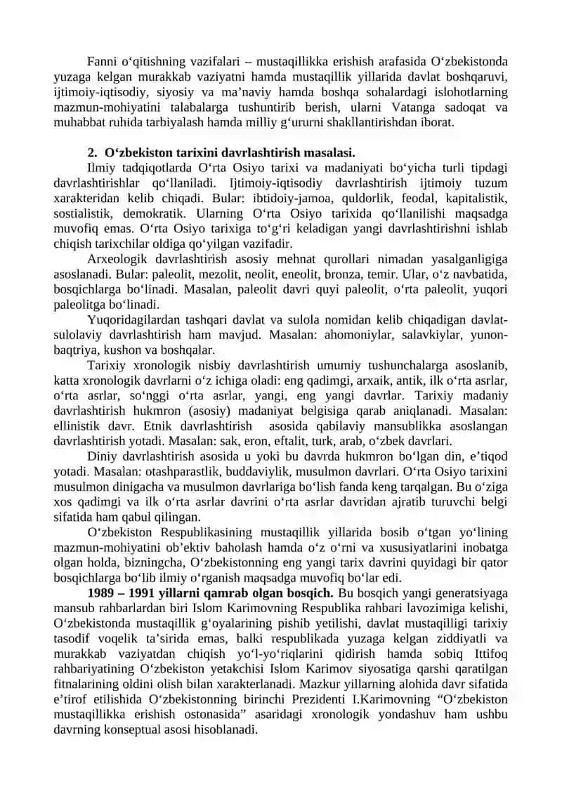 O‘zbekistonning eng yangi tarixi 2