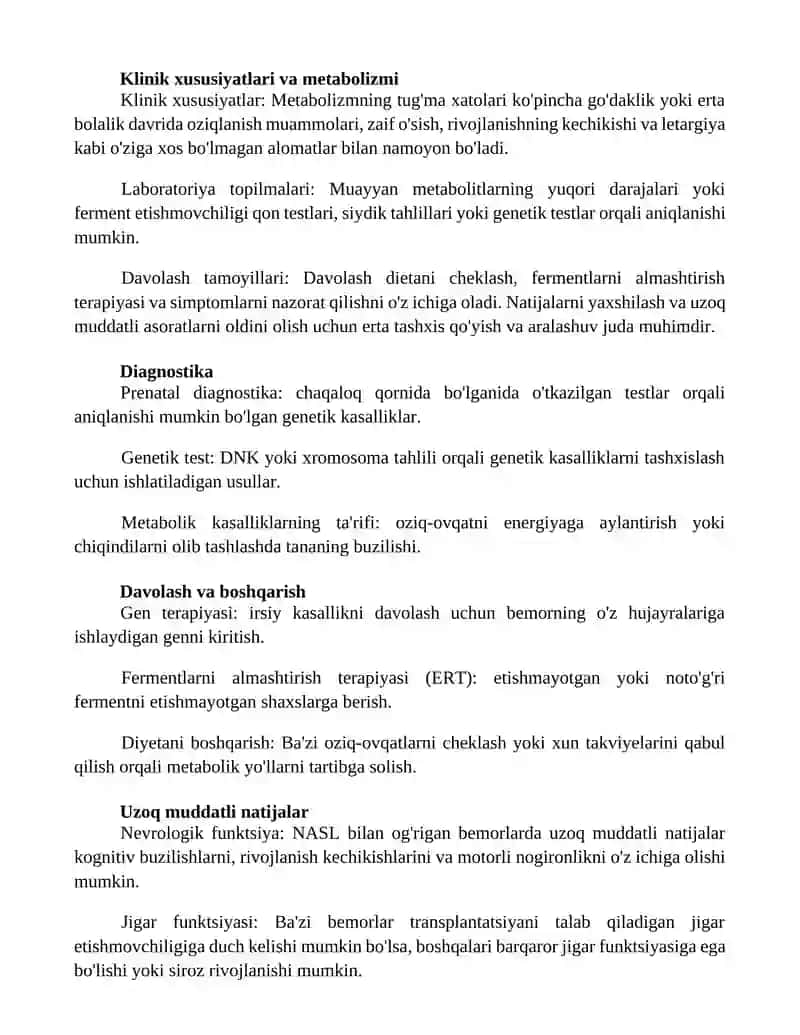 Nasliy Fermentopatiyalar 2
