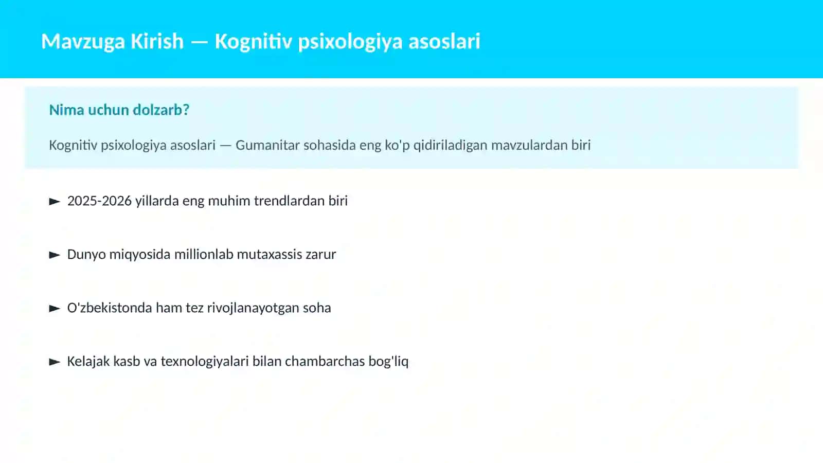 Kognitiv psixologiya asoslari 2