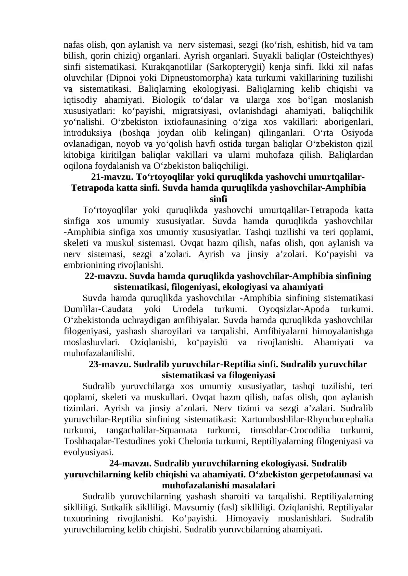 Umurtqalilar zoologiyasi 2