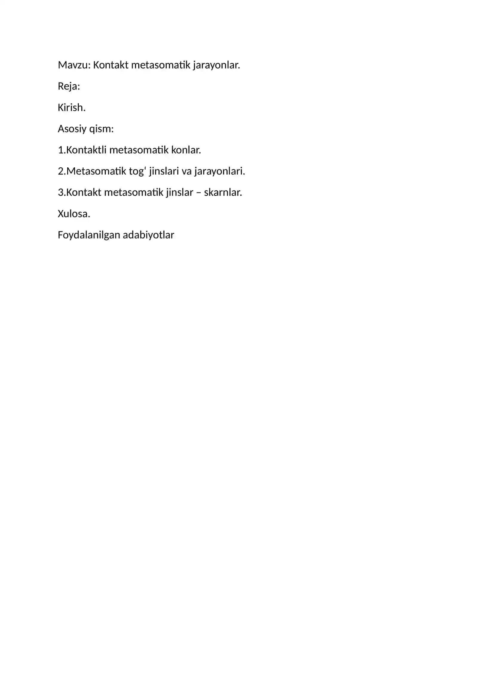 Kontakt metasomatik jarayonlar 2