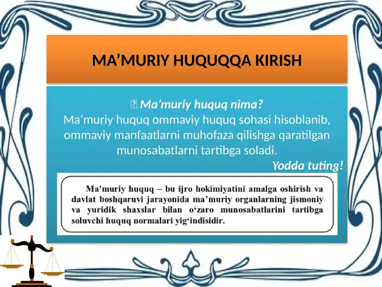 Ma’muriy huquq qarish 2