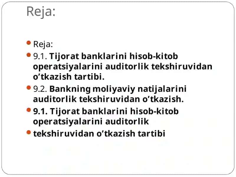 Tijorat banklari operatsiyalarini auditorlik tekshuruvidano‘tkazish tartibi 2