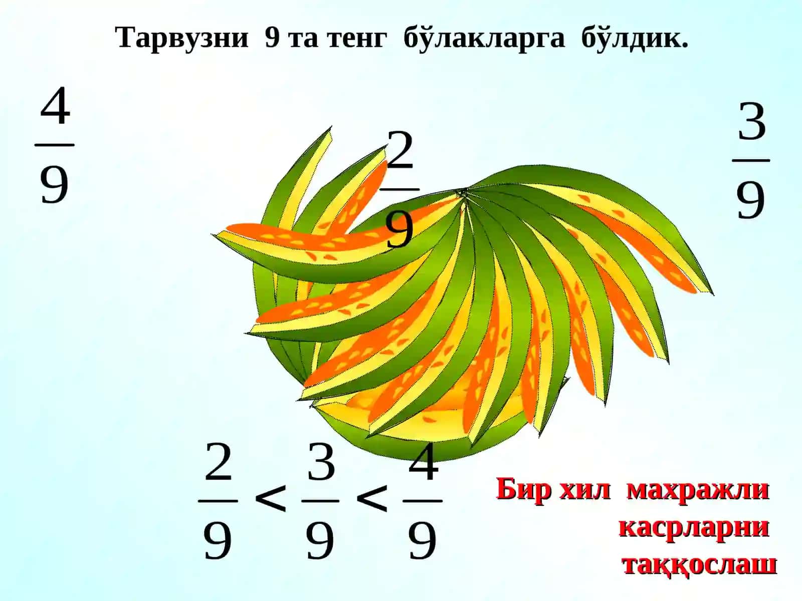 Касрларни таққослаш қоидалари 2