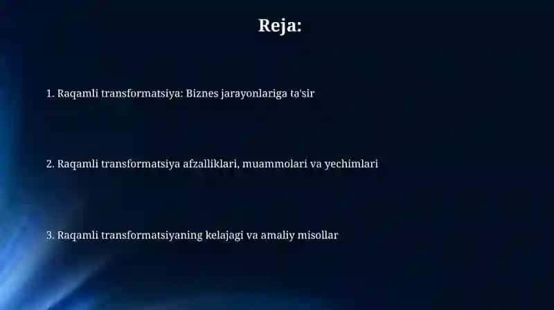 Raqamli transformatsiya: Biznes jarayonlariga ta'siri 2