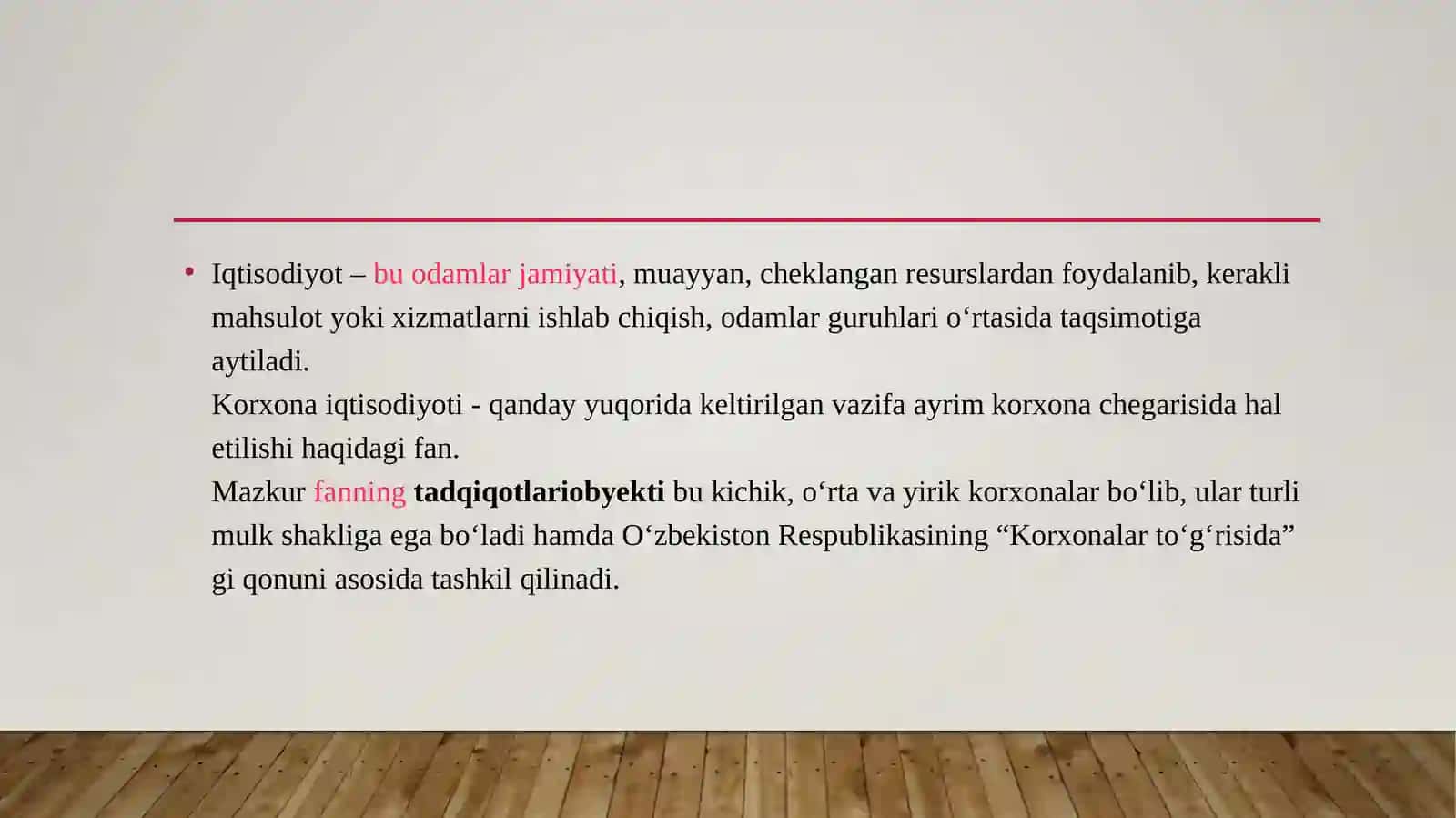 Korxona iqtisodiyoti 2