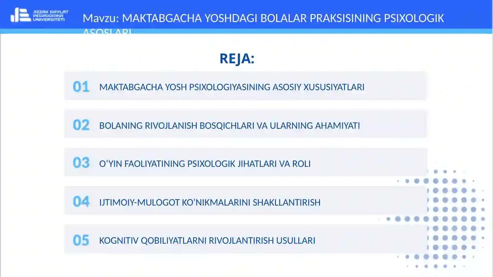 MAKTABGACHA YOSHDAGI BOLALAR PRAKSISNI RIVOJLANTIRISH TEXNOLOGIYALARI 2