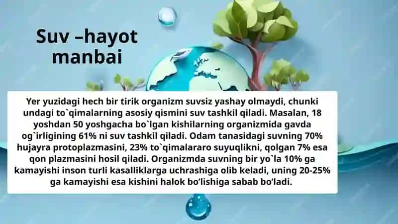 Suv tanqisligi muammosi 2