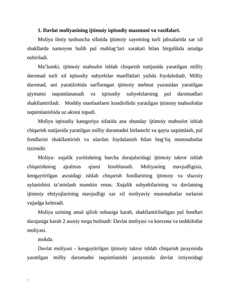 Davlat moliyasi 2