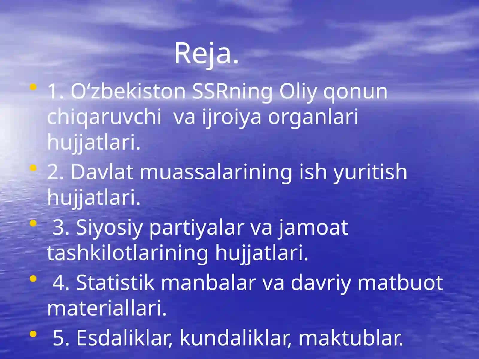 O‘zbekistonning XX asrdagi tarixiga oid manbalar 2