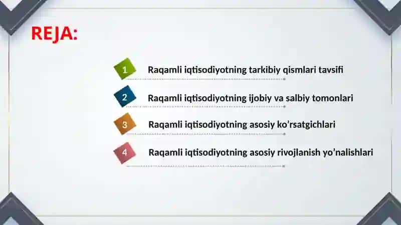 RAQAMLI IQTISODIYOTNING TARKIBIY QISMLARI 2