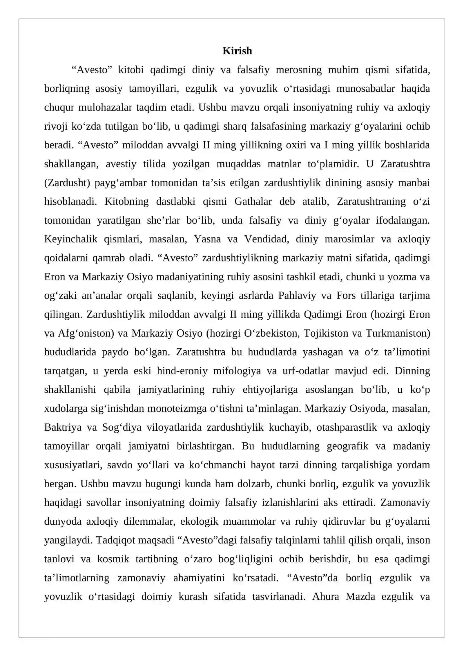 Borliq, ezgulik va yovuzlikning falsafiy talqini 2
