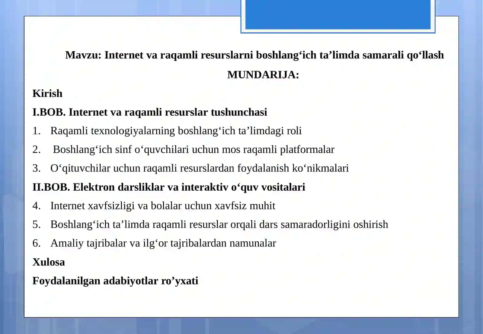 Internet va raqamli resurslarni boshlang‘ich ta’limda samarali qo‘llash 2