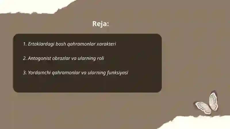 Ertaklardagi obrazlar tahlili 2