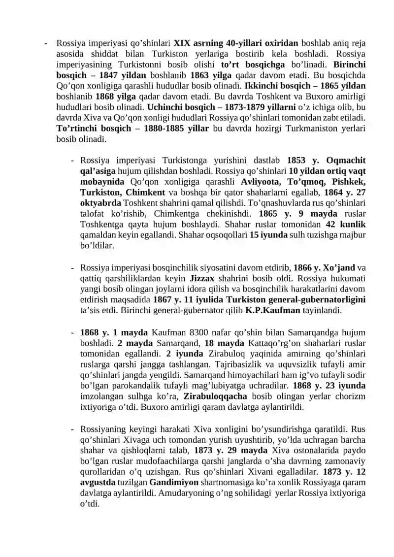 Turkiston o‘lkasida Rossiya imperiyasi mustamlaka tuzumi 2