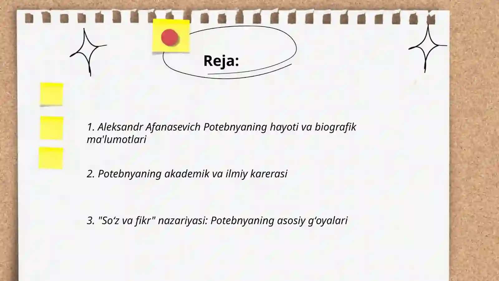 MAVZU:ALEKSANDRAFANASEVICHPOTEBNY 2