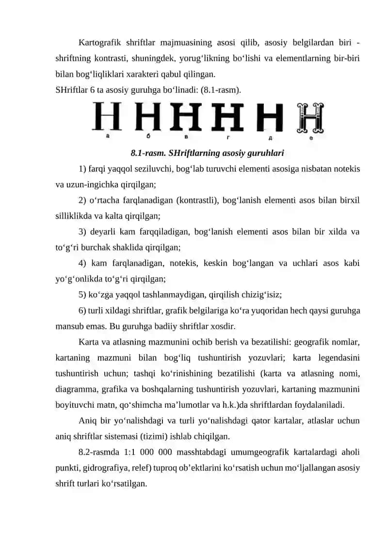 SHriftlarini asosiy turlari 2