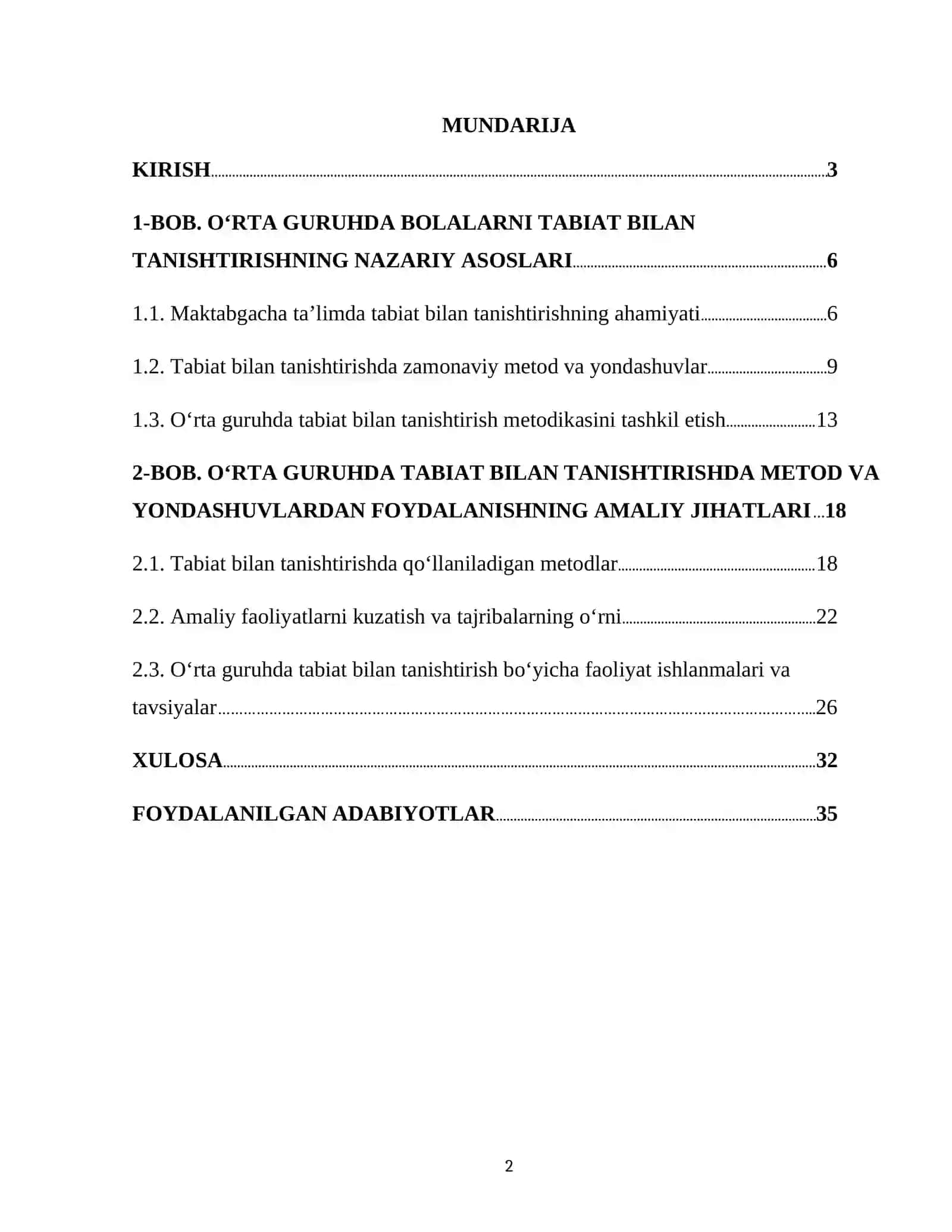 TABIAT BILAN TANISHTIRISH METODIKASI 2