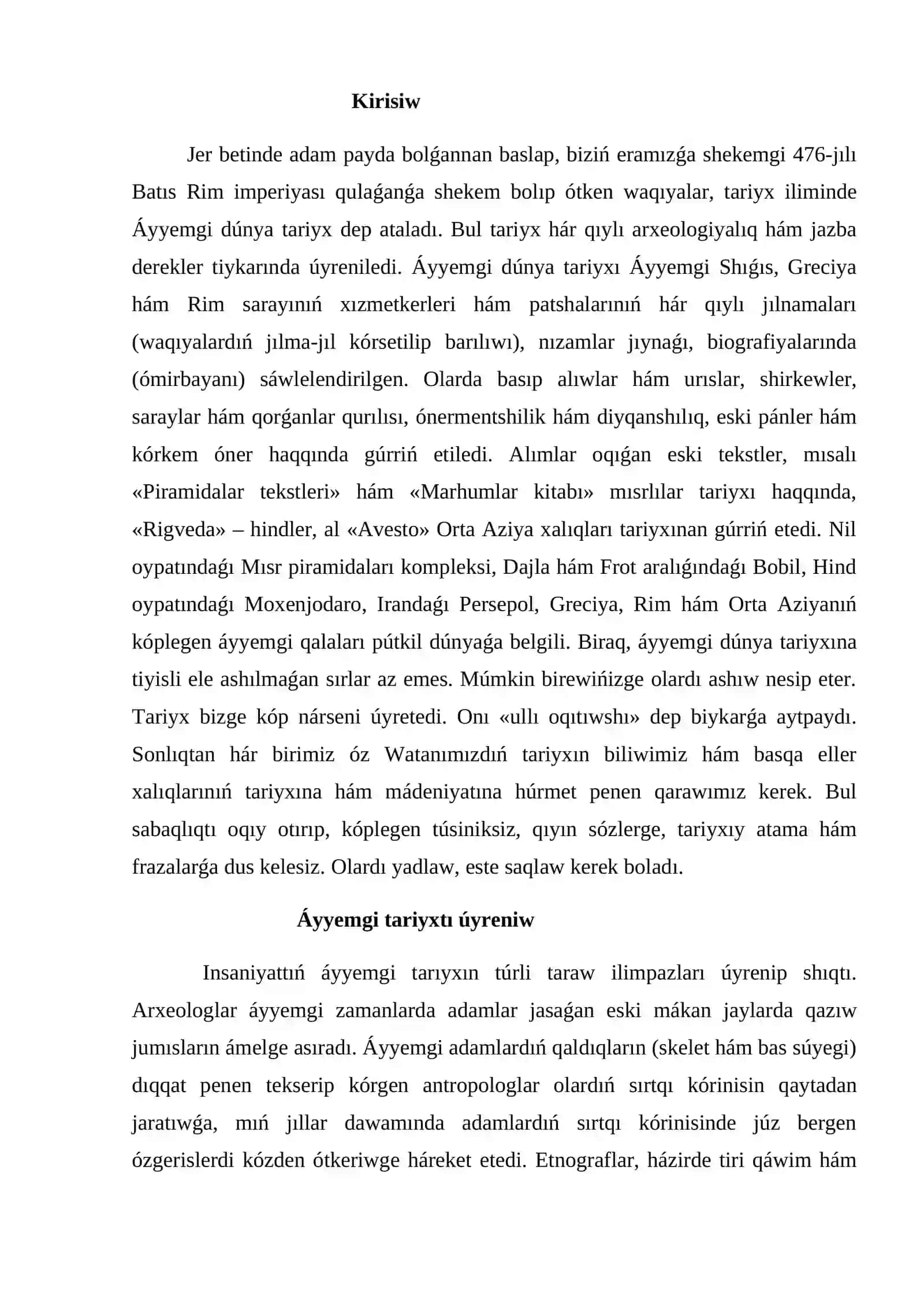 Áyyemgi tas dáwirinde ómir sharayatınıń rekonstrukciyası 2