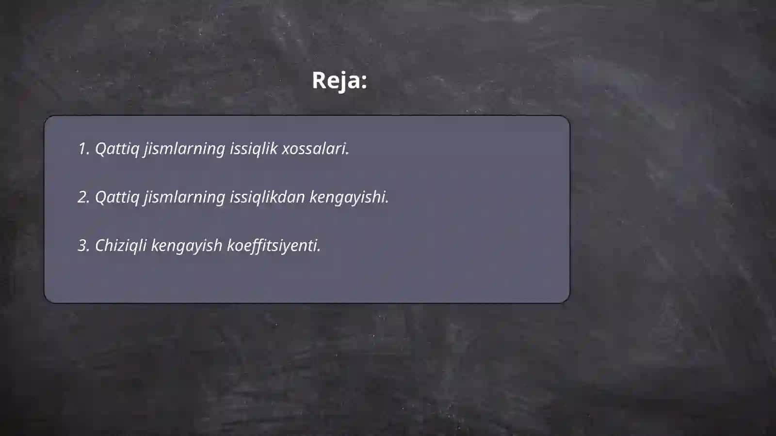 Qattiq jismlarning issiqlik xossalari 2