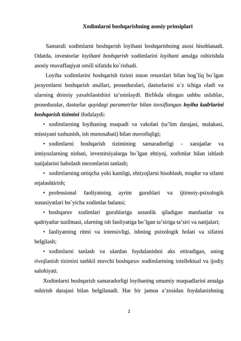Xodimlarni boshqarishning asosiy prinsiplari 2
