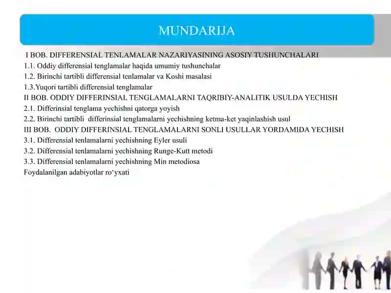 ODDIY DIFFERENSIAL TENGLAMALARNI TAQRIBIY YECHISH 2