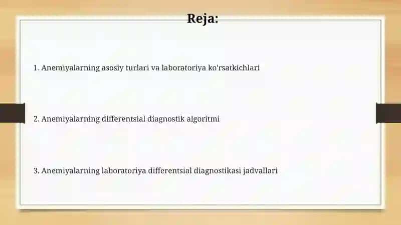 Anemiyalar labarotor differensial diagnostikasi 2