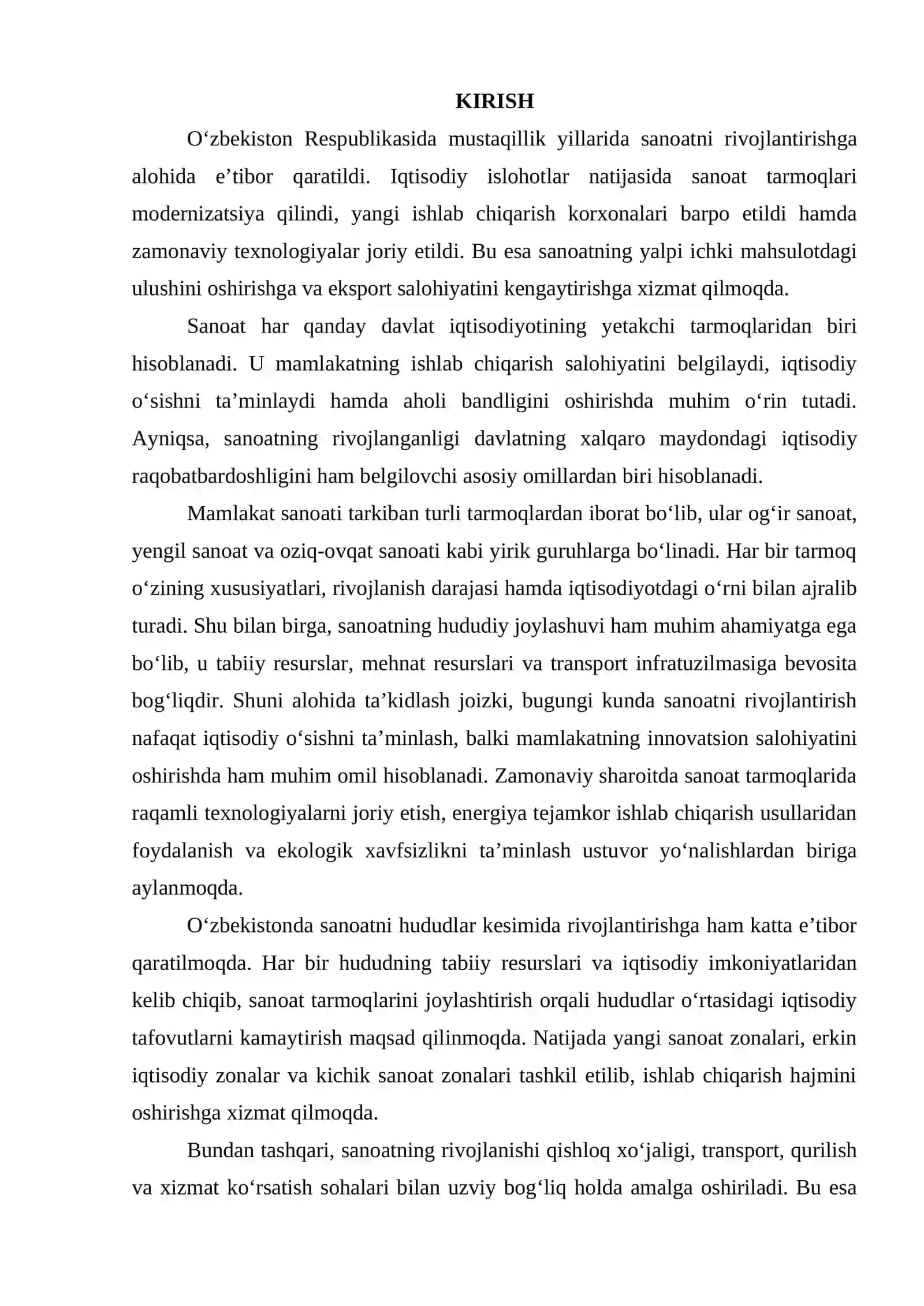O‘ZBEKISTON SANOATINING TARMOQLAR TARKIBI 2