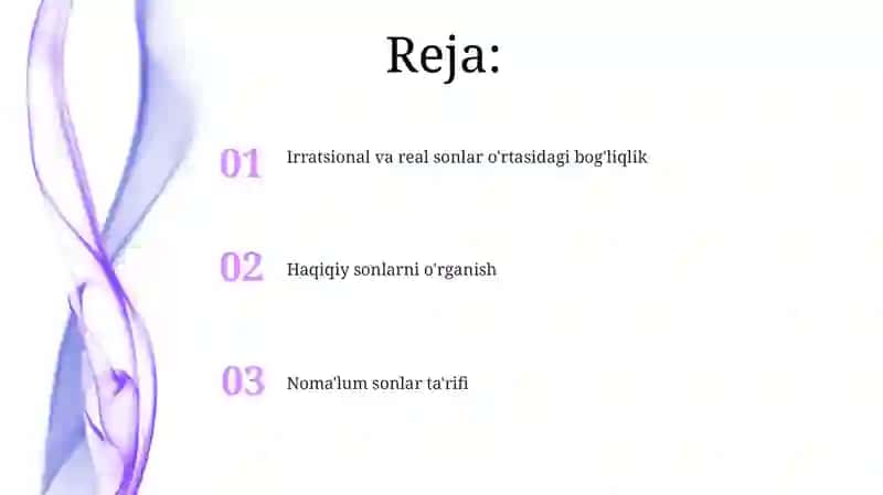 Irratsional sonlar. Haqiqiy sonlar 2