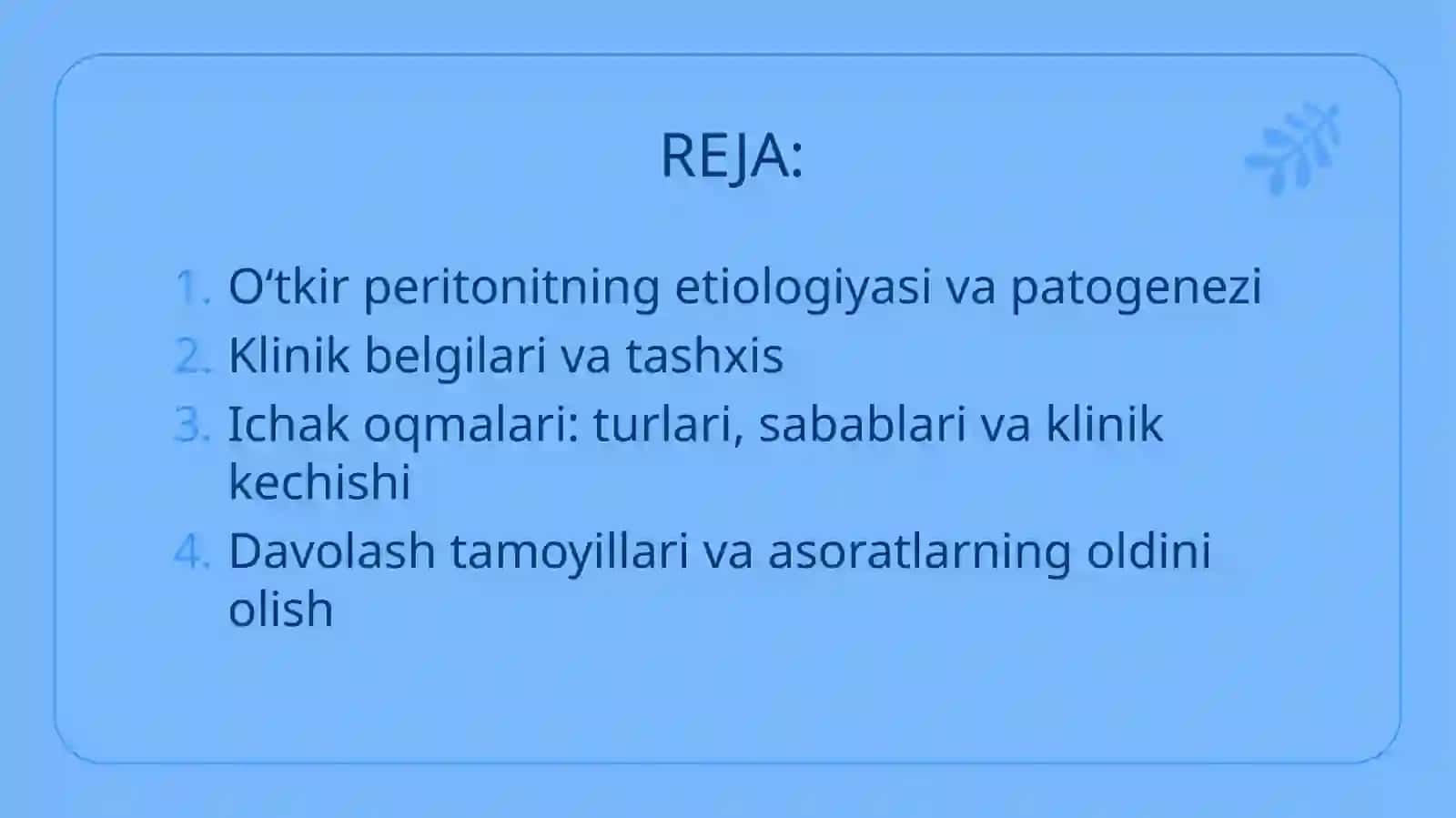 Oʻtkirperitonit, ichakoqmalari 2