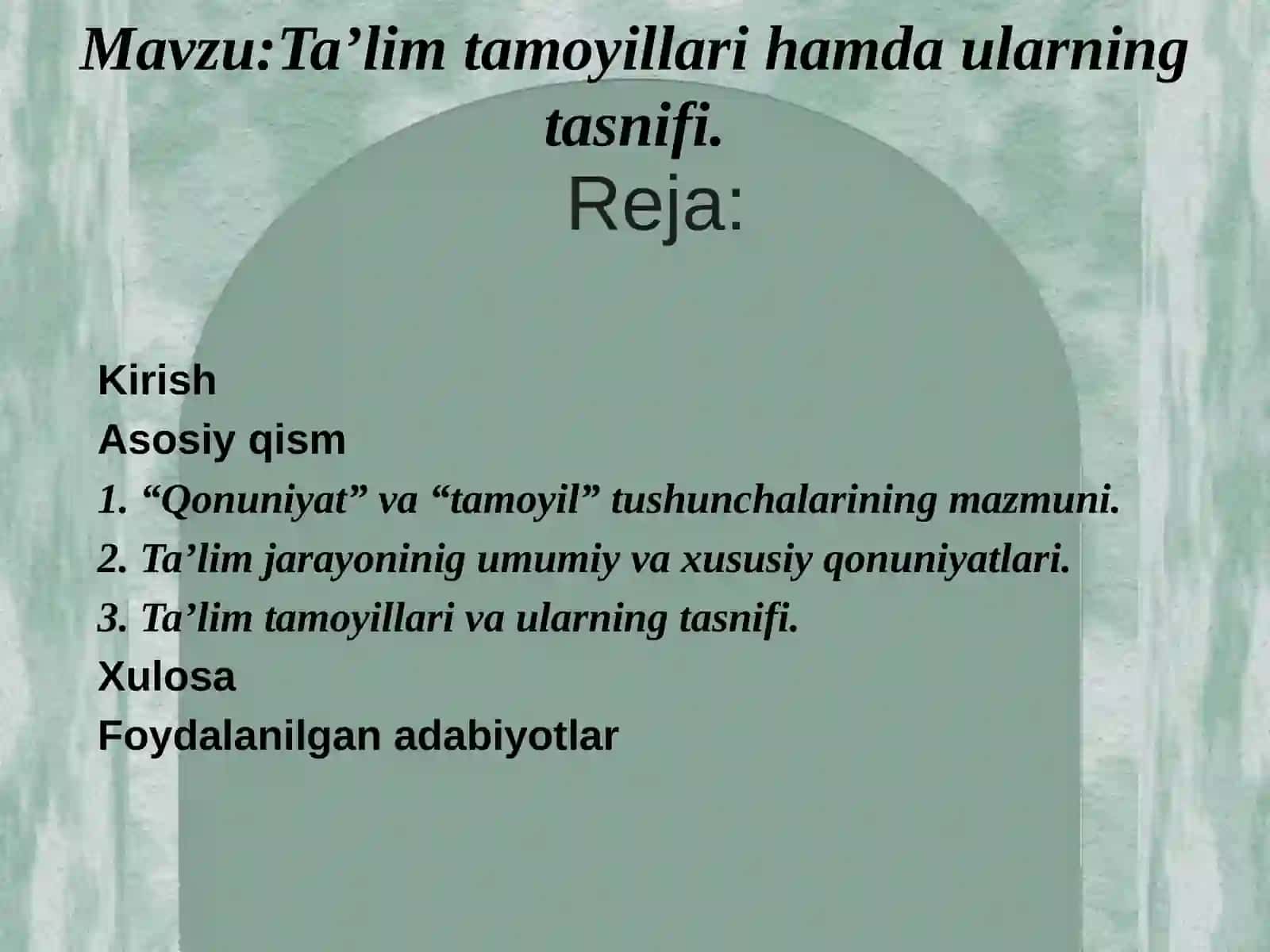 Ta’lim tamoyillari hamda ularning tasnifi 2