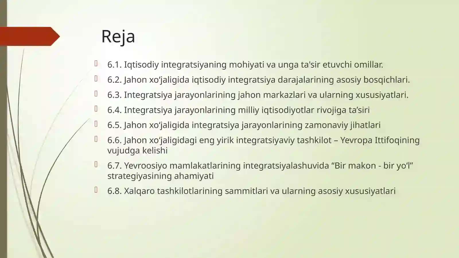 JAHON IQTISODIYOTINING INTEGRASIYALAShUVI 2