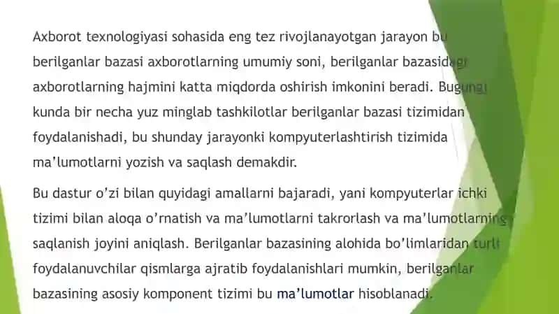 Berilganlar bazasini boshqarish tizimlari.pptx 2