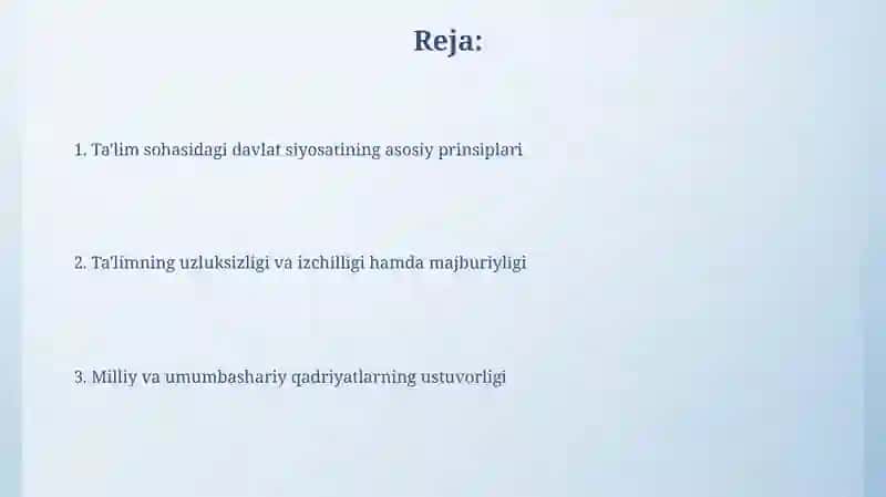 O'zbekiston ta'lim to'g'risidagi qonun 2