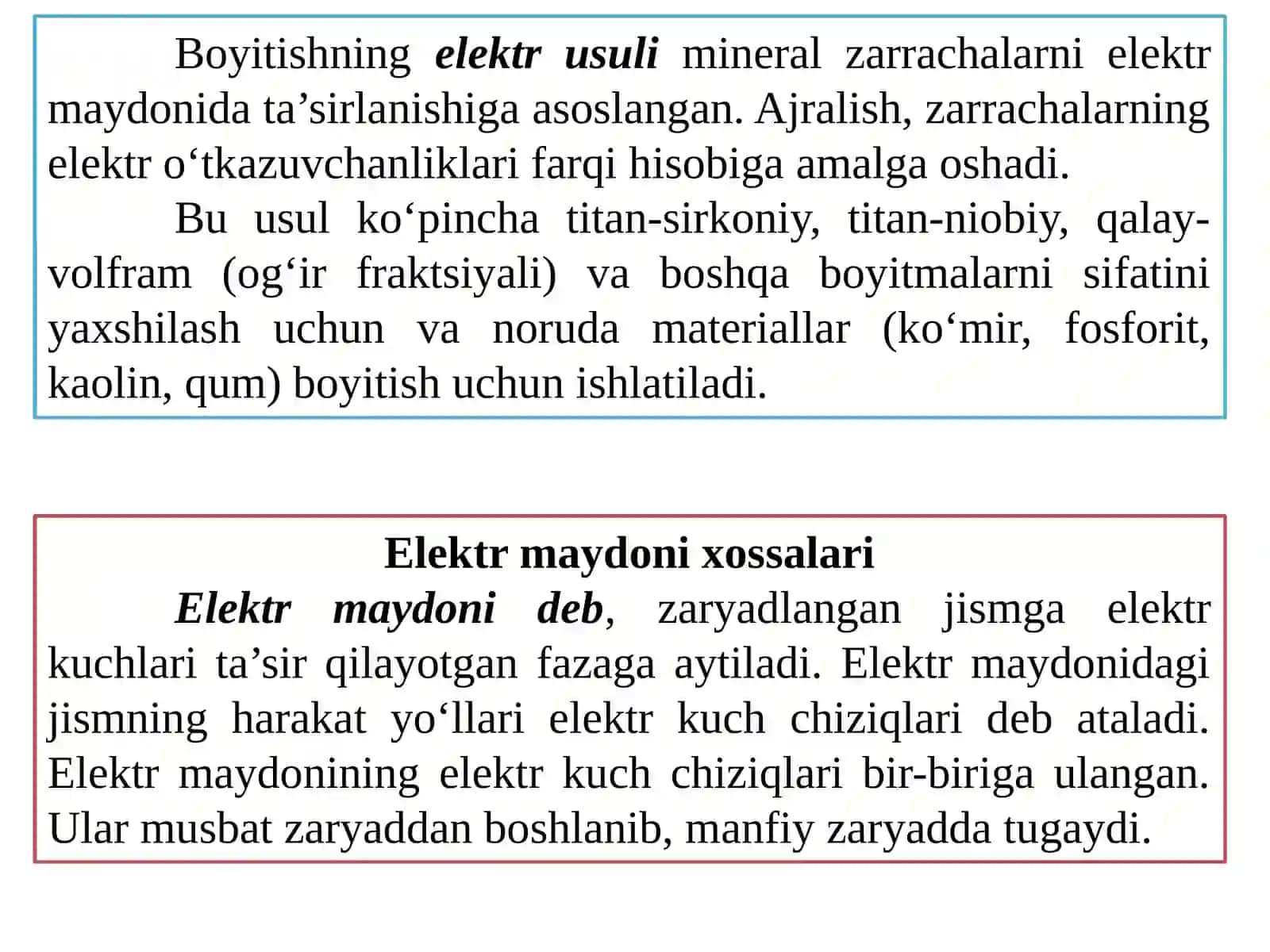 ELEKTR USULIDA BOYITISH ASOSLARI 2