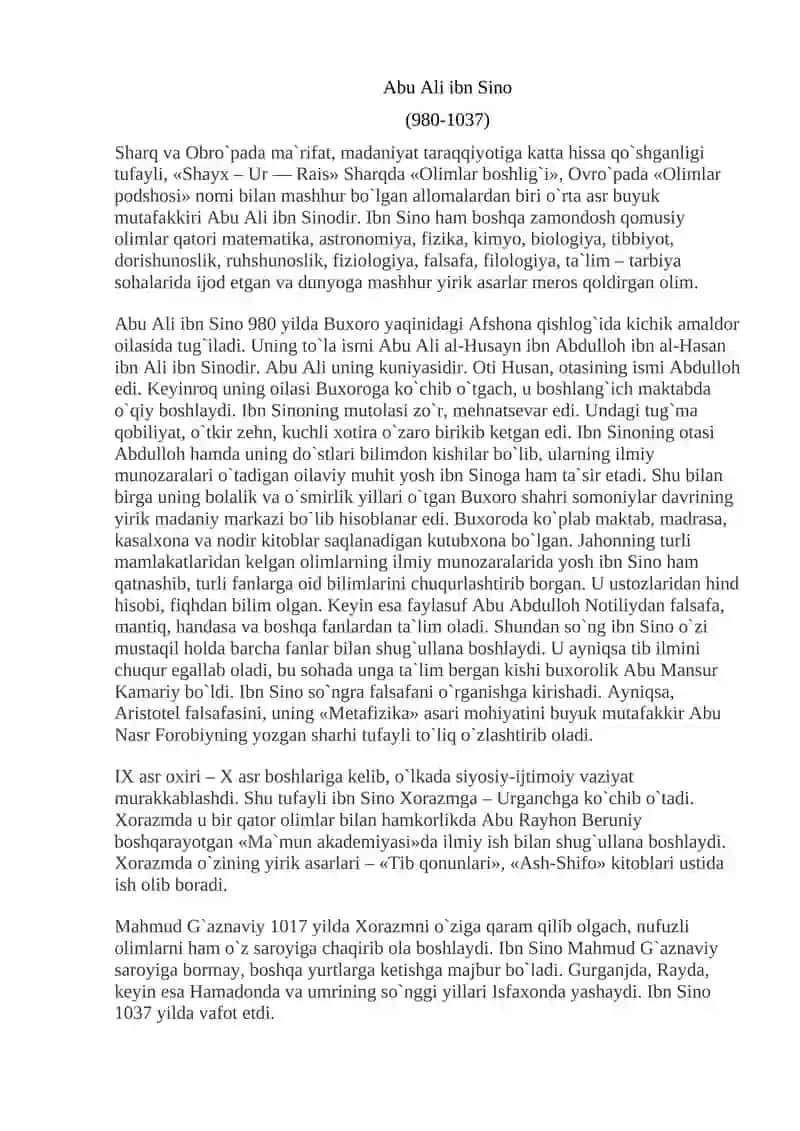 Abu Ali Ibn Sinoning mantiqiy qarashlari 2