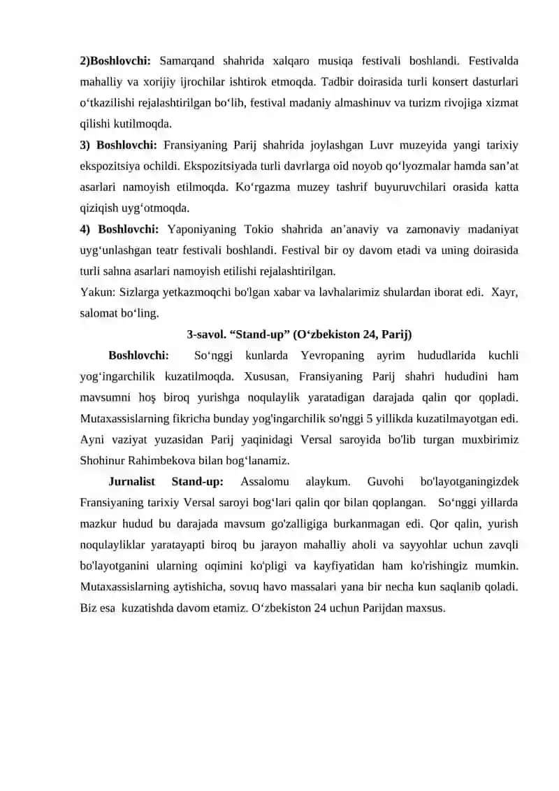 Jurnalist nutqi mustaqil ish 2