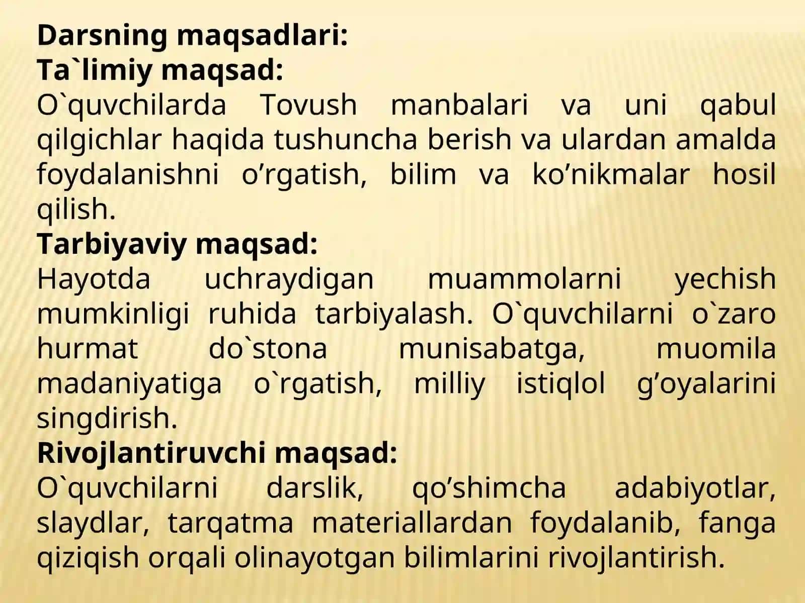 Tovush manbalari va uni qabul qilgichlar 2