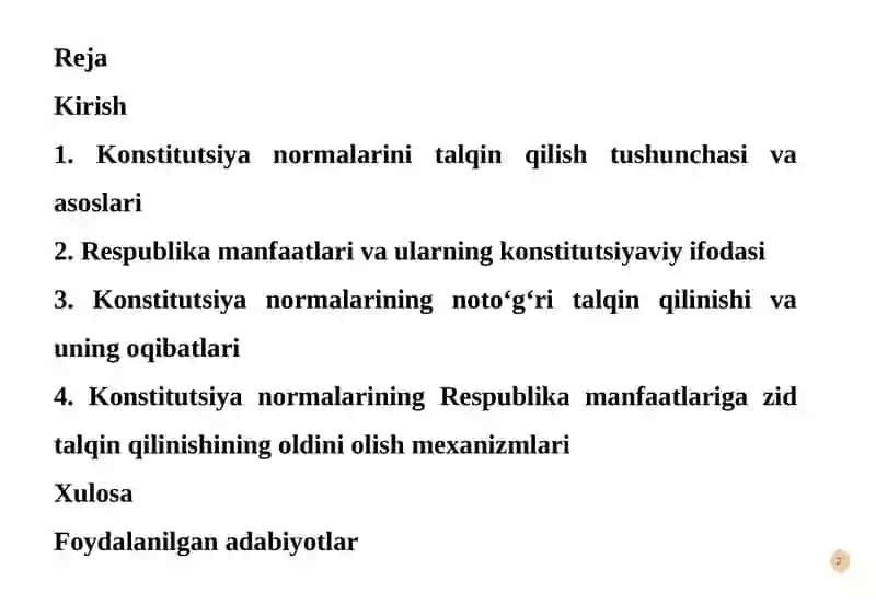 Konstitutsiyaning Respublika manfaatlari​ 2