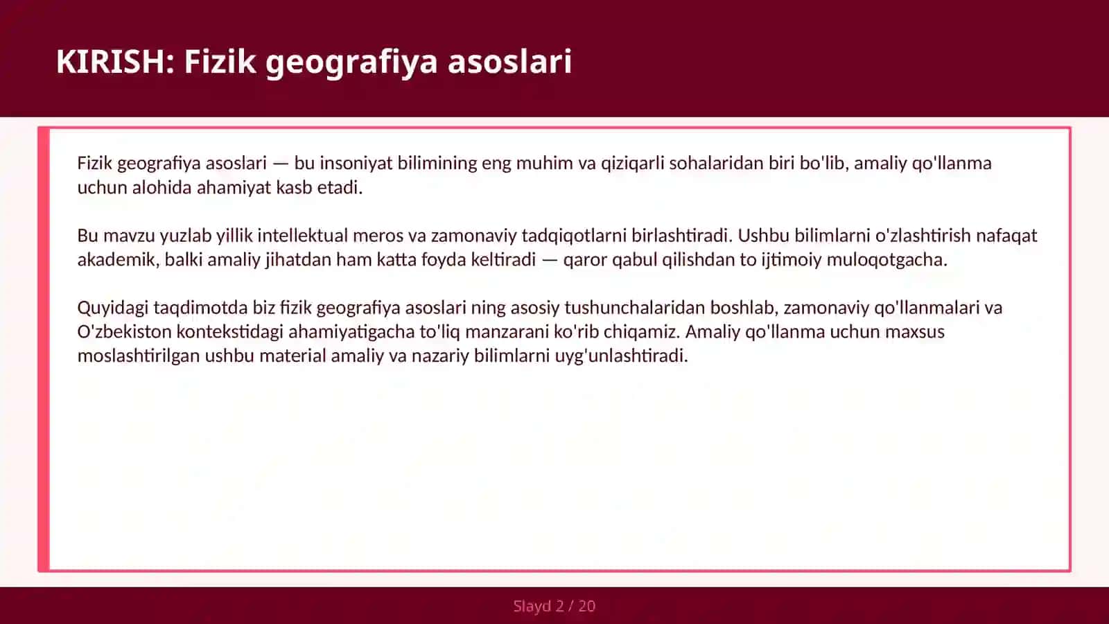 FIZIK GEOGRAFIYA ASOSLARI 2