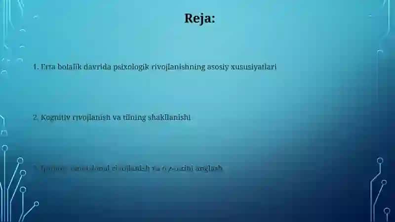 Kichik yosh davrida psixik rivojlanish xususiyatlari 2